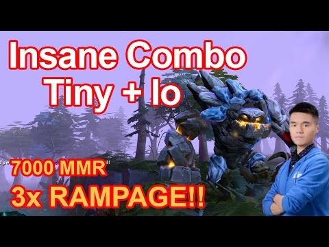 Dota 2 Newbee.Y Sccc Triple RAMPAGE - Insane Combo Tiny + Io