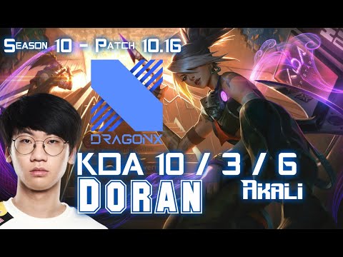 DRX Doran AKALI vs JAYCE Top - Patch 10.16 KR Ranked
