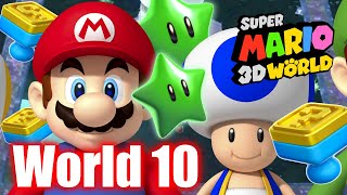 Super Mario 3D World - World 10 (Mushroom World) 100% Playthrough - All Green Stars & All Stamps