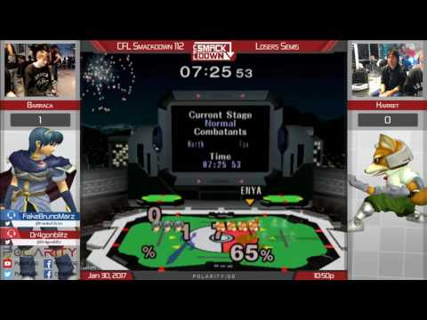 CFL Smackdown 112 Melee - Barraca (Marth) vs Harriet (Fox) - Losers Semis