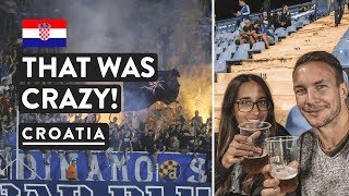 FIRE AT THE FOOTBALL 🔥| Bad Blue Boys Zagreb GNK Dinamo | Croatia Travel Vlog