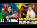 As Gaming Vs Lokesh Gamer & Gyan Gaming Best Clash Squad Battle 😍 Who Will Win - Garena Free Fire