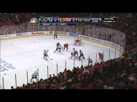 Drew Doughty injury from Bryan Bickell trip June 2 2013 LA Kings vs Chicago Blackhawks NHL Hockey