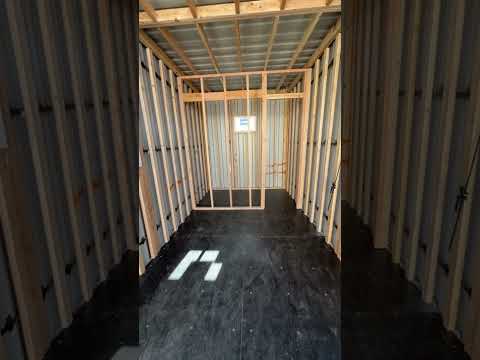 Curious how we do framing? 🧱🌲 #containerhome #tinyhouse #containerconversion