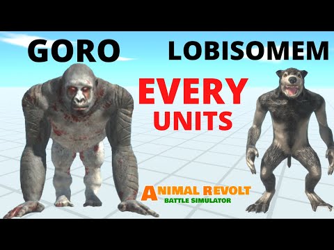 Goro e Lobisomem vs Todas as Unidades   Animal Revolt Battle Simulator