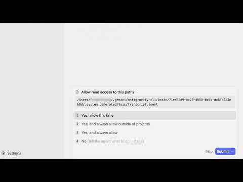 Seeing Antigravity CLI conversations in Antigravity 2.0.