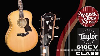 Video thumbnail for Taylor ★ 618E V Class Special Edition at Acoustic Vibes Music [Guitar Demo and Review] by Acoustic Vibes Music, INC.