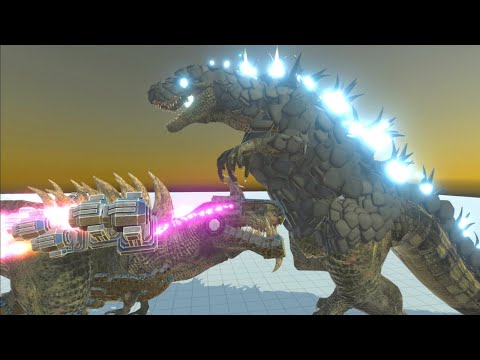 MECHA GODZILLASAURUS VS WORKSHOP UNITS EPIC BATTLES - ANIMAL REVOLT BATTLE SIMULATORS