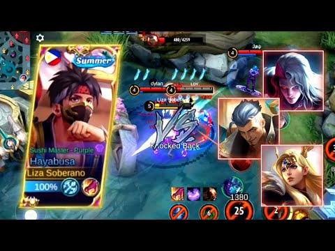 HOW TO OUTPLAY AGGRESSIVE SUSTAIN HERO IN MYTHIC TIER! | HAYABUSA SOLO RANK GAMEPLAY - MLBB