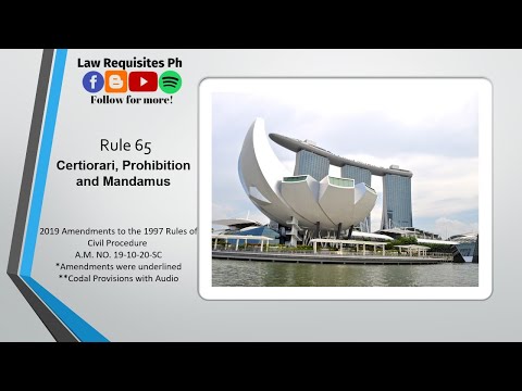 Rule 65 of the 2019 Revised Civil Procedure, Rules of Court, (A.M. NO. 19-10-20-SC) |Codal and Audio