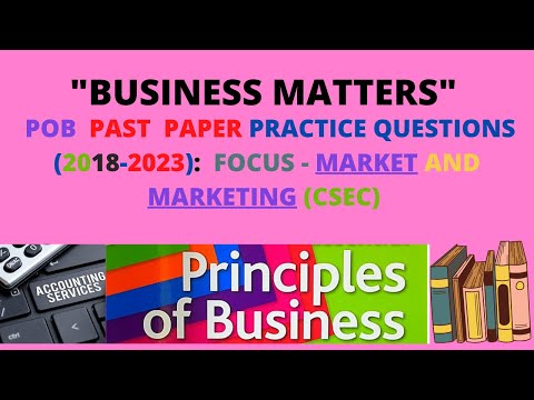 CSEC POB PAST PAPER Questions on MARKETING
