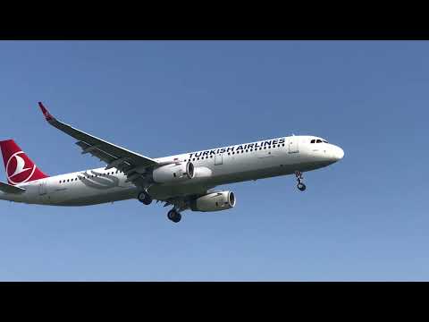 Turkish Airlines Airbus A321 TC-JSZ landing Bologna airport BLQ #aviation #aviationlovers