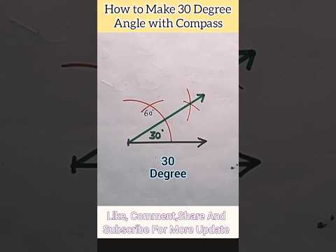 How to Make 30 Degree Angle with Compass #Shorts #Ytshorts #viralshort #maths#cbse #cuet #cgl#ssc