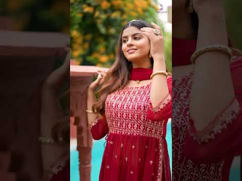 Poonam Designer Rose Gold Pure Georgette Wholesale Nyra Cut Salwar Suit Catalog – product video thumbnail