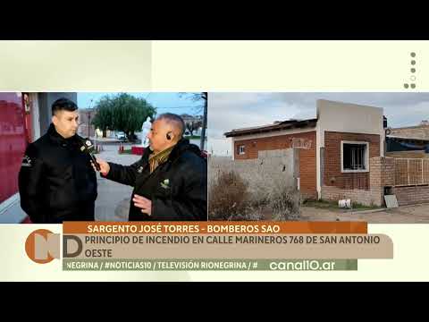 Principio de incendio en Calle Marinero 768 en San Antonio Oeste
