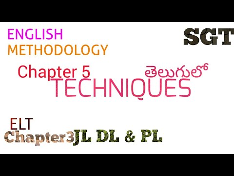 SGT English Methodology in Telugu 005 I Techniques I JL PL DL Video