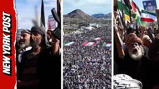 Yemen Streets Packed With Thousands of Houthis Rallying in Support of Iran
