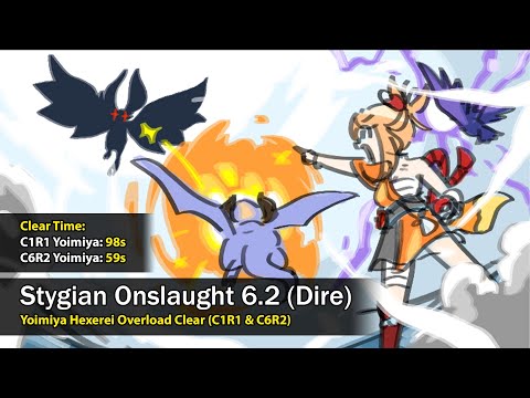 【Stygian Onslaught 6.2 Dire】Yoimiya C1R1 (98s) & C6R2 (59s) Overload vs Iktomisaurus