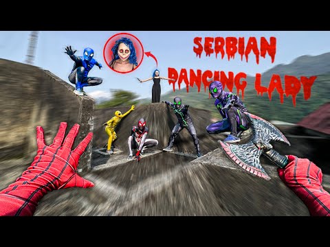 RED Spider-Man BECOMES The Serbian Dancing Lady, Attacks Teammates In Abandoned House ( Action POV )