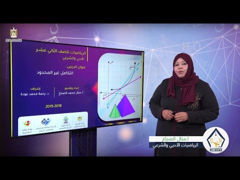 رياضيات 12 أدبي وشرعي الوحدة الأولى الدرس السادس 1 مفهوم التكامل غير المحدود