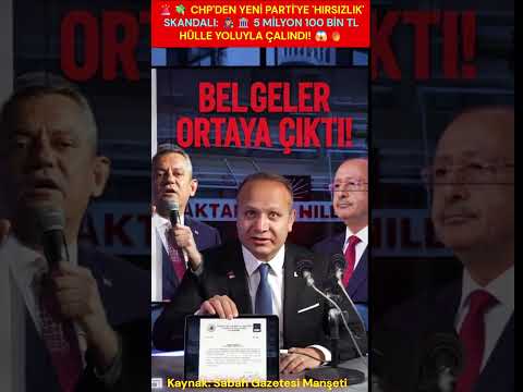 💎 CHP'DEN YENİ PARTİ'YE HIRSIZLIK SKANDALI: 5 MİLYON 100 BİN TL HÜLLE YOLUYLA ÇALINDI! ⭐  

💎 Hani siz günlerce dürüstlük abidesi kesilip millete şeffaflık masalları anlatıyordunuz? ✨  

✨ Özgür Özel imzasıyla bankaya yazılan yazılar, milletvekillerinin rızası dışında kullanılan boş kağıtlar tek tek döküldü. ✨  

✨ Yeni Parti'nin kuruluşundan tam bir gün önce, 23 Temmuz 2026'da paraların nasıl hortumlandığı belgelendi. ⭐  

✨ BOŞ KAĞITLARA İMZA ATTIRDILAR, MİLYONLARI GÖTÜRDÜLER! ✨  

💎 Anayasa Mahkemesi'ne itiraz edeceğiz diye vekillerden aldıkları imzaları bakın nerede kullandılar! 📢  

🎯 Eski CHP İzmir Milletvekili Aytun Çıray pimi çekti, gerçeği bodoslama yüzlerine çarptı. ✨  

🔥 Acil işlemler bahanesiyle boş kağıtlara atılan imzalar banka işlemlerine alet edildi, 5 milyon 100 bin TL hülleyle kaçırıldı. 🚀  

📢 Çıray'ın "Bunlara devlet teslim edilemez" diyerek özetlediği bu skandal parti içindeki tezgahı gözler önüne serdi. 🎯  

🔥 RÜŞVET İDDİALARI VE KİRLİ ÇARK KUSUYOR! 🔥  

🚀 Daha önce Antalya Büyükşehir sürecindeki 1 milyon euro, 200 bin dolar ve kurultaydaki 1 milyon TL'lik rüşvet iddialarıyla anılanlar. 📢 .. ⭐  

🚀 HAKİKAT TOKADI öyle bir çarptı ki dürüstlük maskesi takıp gezenlerin tüm kirli çarkları başlarına yıkıldı. ✨  

💎 VEKİLLERİN HABERİ OLMADAN YAPILAN BU MİLYONLUK OPERASYONLAR TARİHE KİRLİ BİR LEKE OLARAK GEÇİYOR! 🔥  

✨ Kaynak: Sabah Gazetesi Manşeti 

✨ Olayın Tüm Perde Arkası, Belgeler ve Detaylar İlk Yorumdaki Linkte! 💎  

✨ Yazan: Bülent Taşgın 

⭐ #BulentTasgin #MakyajsizGercekler #CHP #YeniParti #OzgurOzel #AytunCiray #SabahGazetesi #Siyaset #Gundem #SonDakika #Haber #Politika 