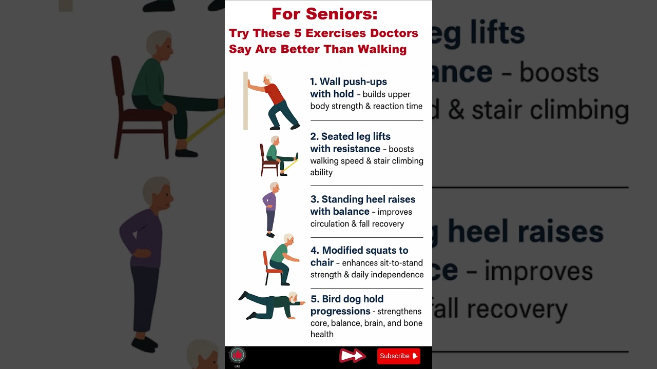 Over 60? Try These 5 Exercises Doctors Say Are Better Than Walking #seniorhealthtips #over60