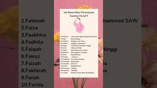 Download lagu Inspirasi Nama Bayi Perempuan Awalan Huruf F #idenamabayi #shortvideo mp3