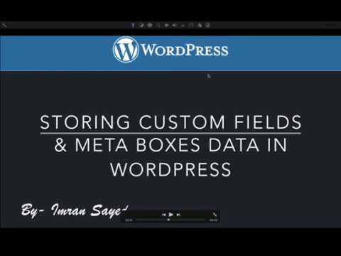 Saving Custom Fields and Meta Boxes Data in WordPress