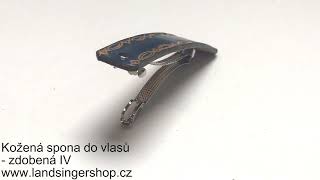 Kožená spona do vlasů zdobená - IV