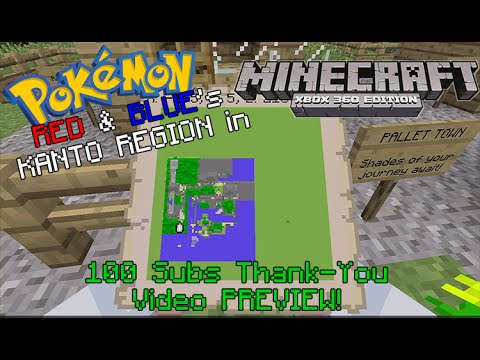 Pokémon Red/Blue's KANTO Region in Minecraft (Xbox 360) - Short Preview