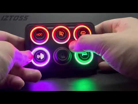 IZTOSS RGB 8 Gang Switch Panel Auto-Dimmable IP68 Waterproof Momentary Pulse Toggle Switch Panel