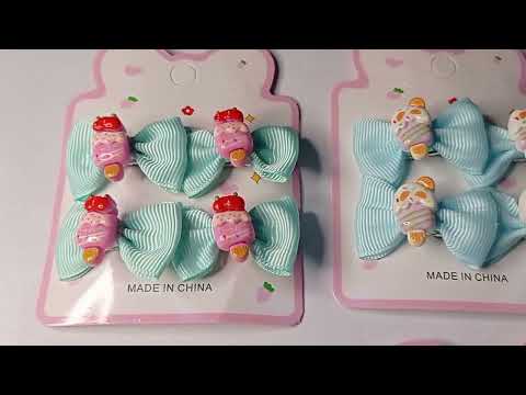 KIT INFANTIL 4 PRESILHA LAÇO SORVETE