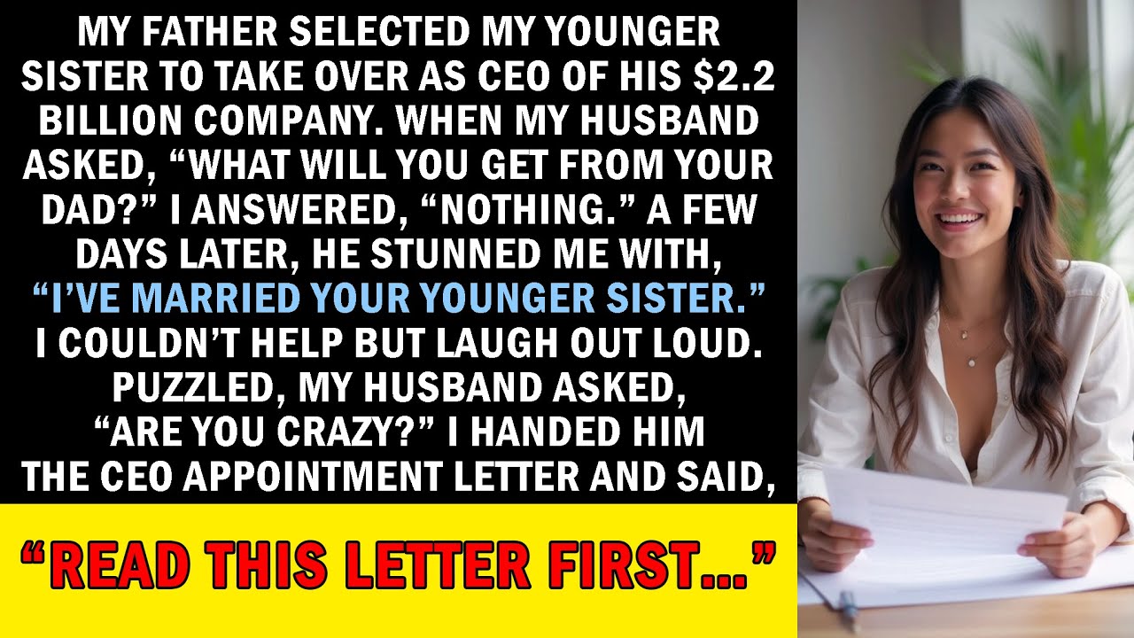 My sister became CEO, my husband married her, but turned pale seeing the real letter.
