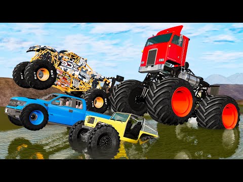 Monster Trucks Mud Battle #18 - Beamng drive