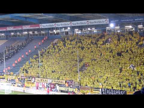 Arminia Bielefeld - Dynamo Dresden (1:1), 06.12.13, Stimmung / Tore / Pyro