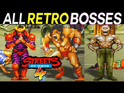 ALL - RETRO 16 Bit SECRET BOSSES in Streets of Rage 4 - DLC Mr X Nightmare All New Bosses