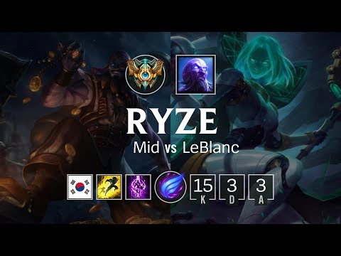 Ryze Mid vs LeBlanc - KR Challenger Patch 8.23