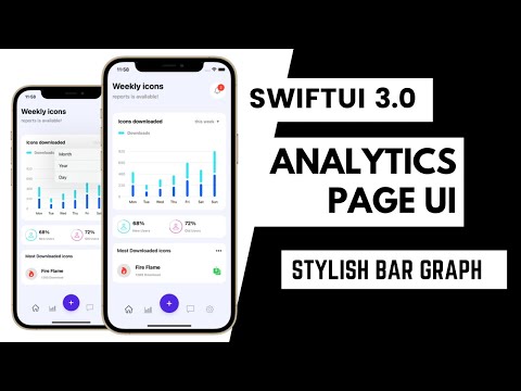 SwiftUI 3.0 Analytics Page UI With Stylish Bar Graphs - Complex UI - Custom Tab Bar - Xcode 13