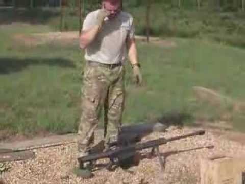 Standing Barret M107 .50 Cal Long Range Sniper Rifle Rapid Fire