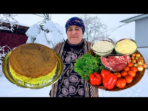 FREEZING AND SNOWY WINTER IN RURAL VILLAGE! SWEETS WITHOUT FLOUR | BEEF STEAKS IN TANDOOR | SURHULLU