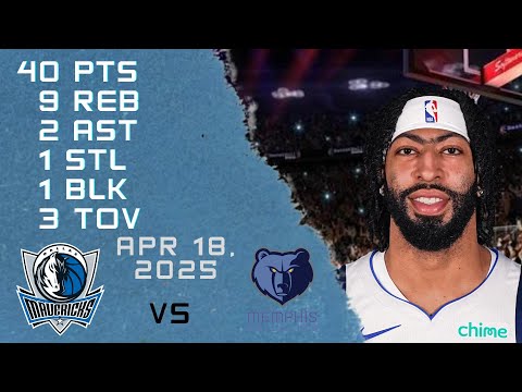Anthony Davis Player Full High Lowlights vs GRIZZLIES 18 04 2025 Play In
