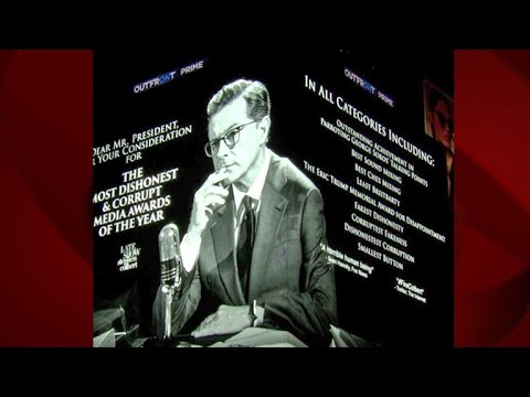 Stephen Colbert and Trevor Noah campaign for President Trump's "Fake News Awards"