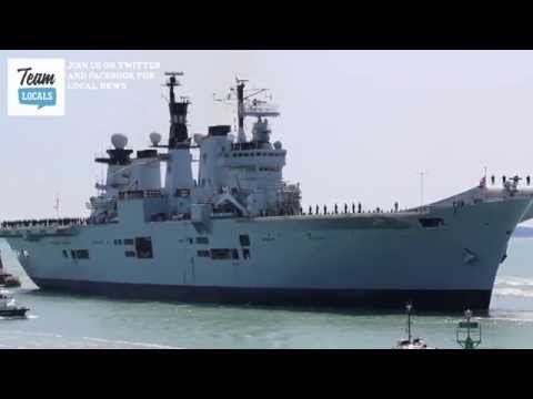 HMS Illustrious returns to Portsmouth for the last ever time