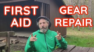 first-aid and gear repair kit for backpacking and camping
