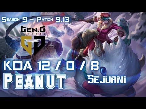 Gen Peanut SEJUANI vs ZAC Jungle - Patch 9.13 KR Ranked