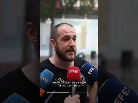 Barcelona housing activists evicted by police from residential building | AJ #shorts