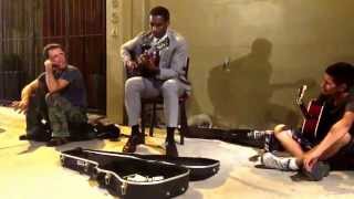 Leon Bridges "Coming Home" helping buskers in Deep Ellum Dallas on July 29, 2015. ;)