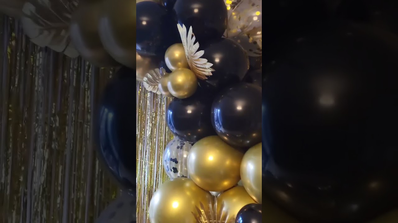 DIY Black & Gold Balloon Garland 🥰🥳🎈 #party #shorts