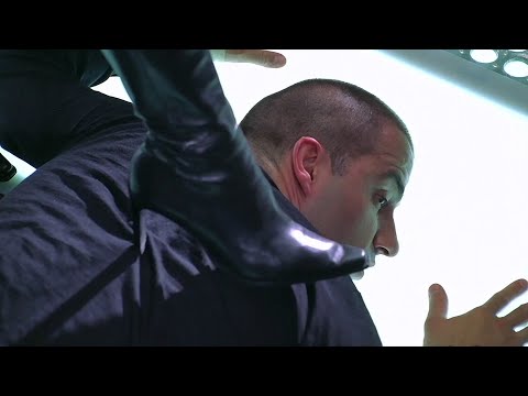 Woman Steps On Man With Sexy Leather Booted Heels To Torture Him