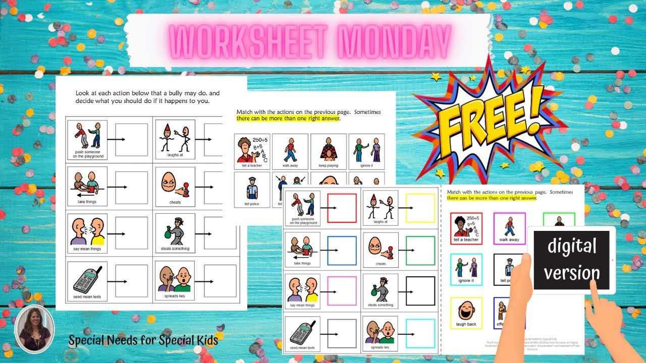 National Stop Bullying Day:  Free worksheet Monday